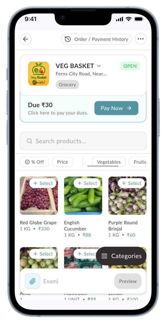 Your own ordering channel: customers browse and order directly from your store